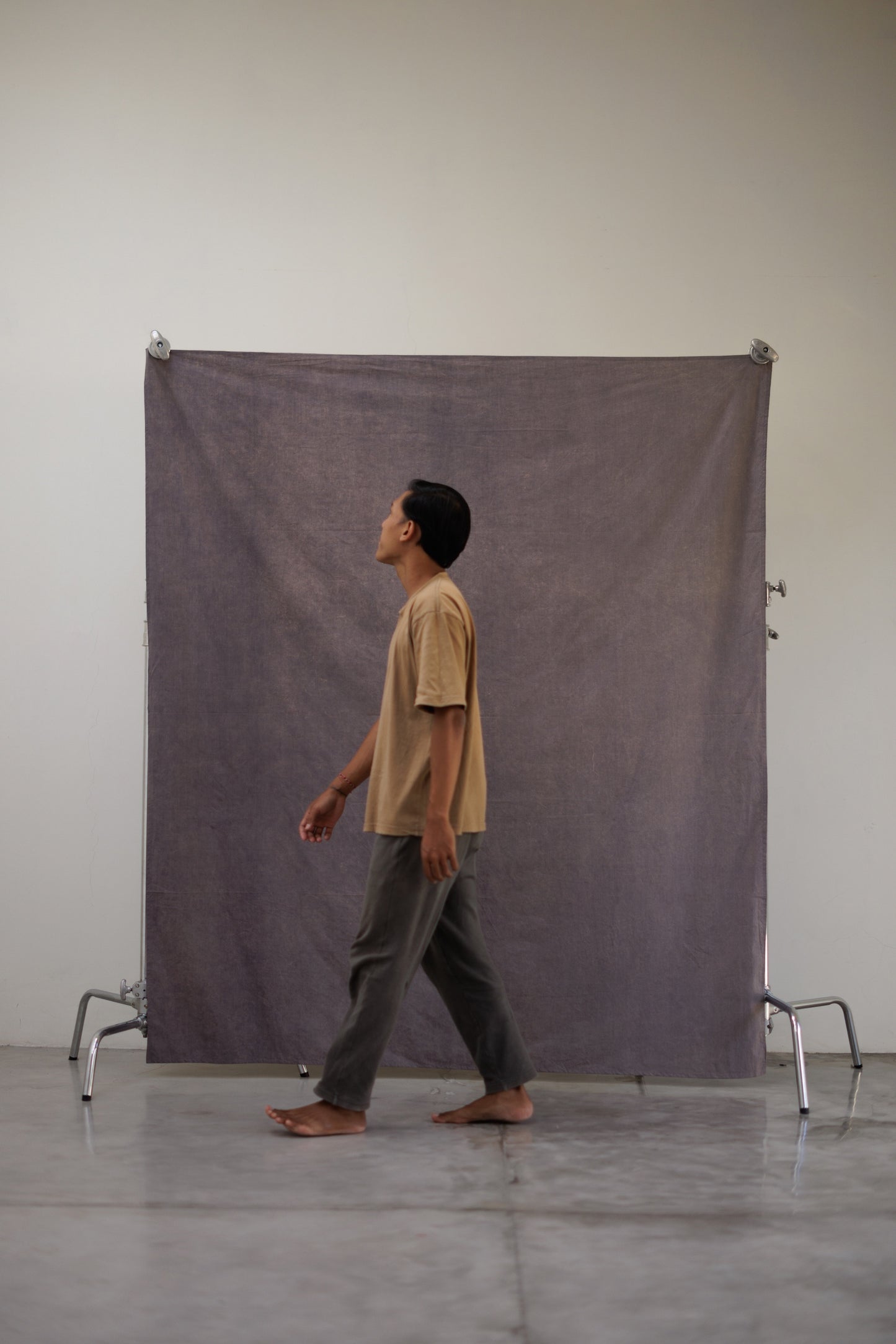 [140x200cm] Cotton Backdrop Purple Grey