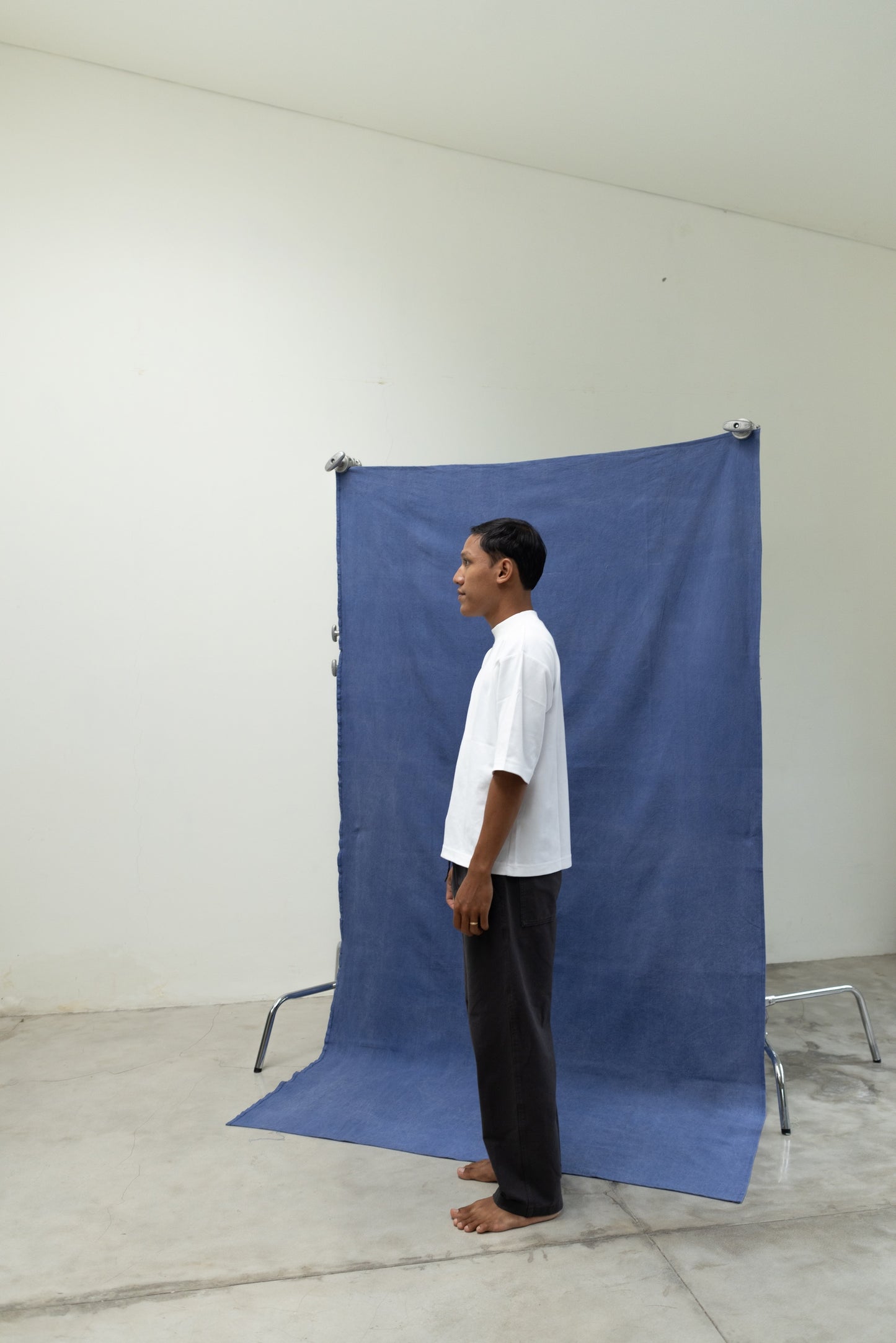 [140x260cm] Canvas Backdrop Steel Blue