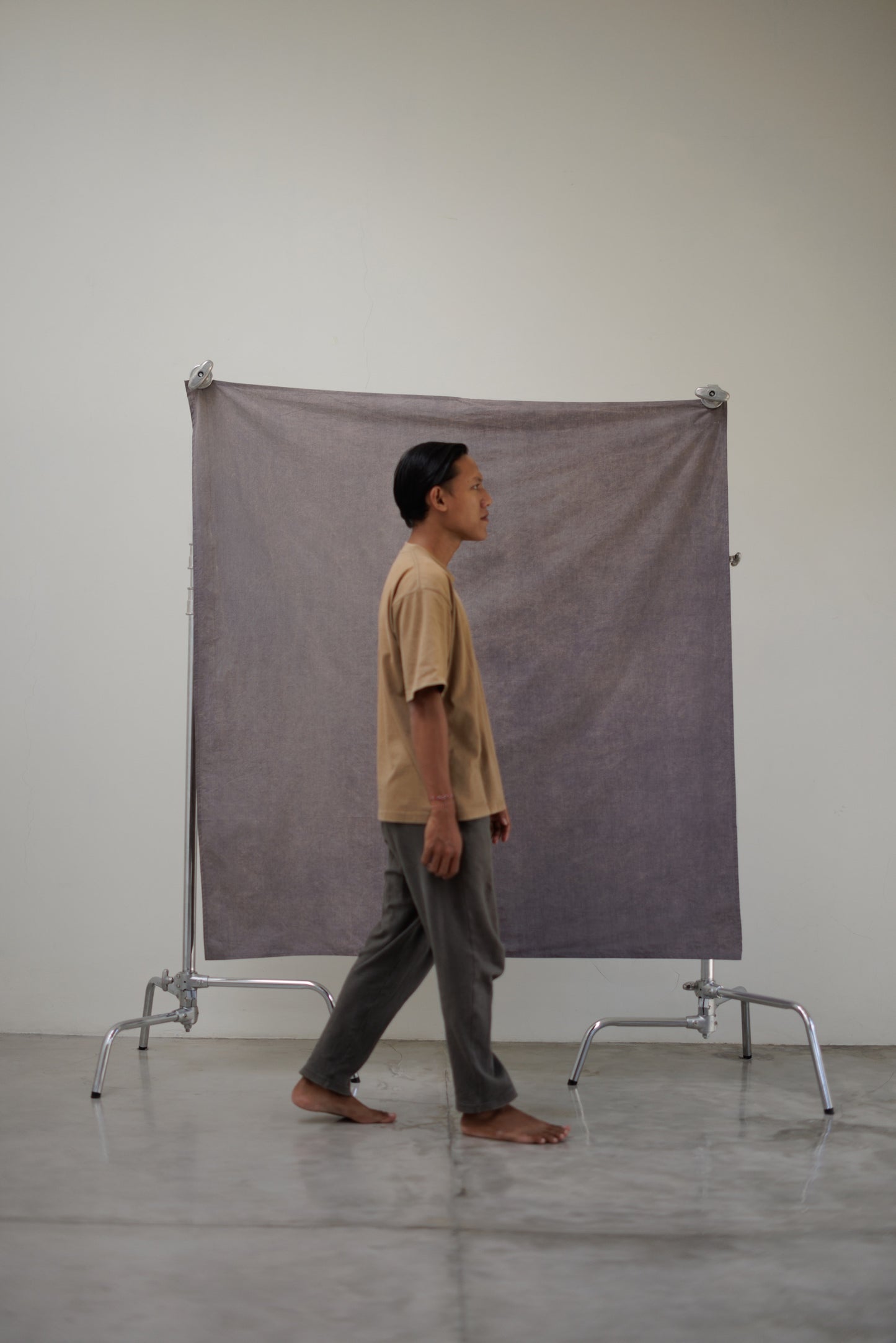 [140x150cm] Cotton Backdrop Purple Grey